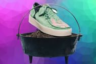 Take a closer look at the green and pink colorway (Image via Clarks)